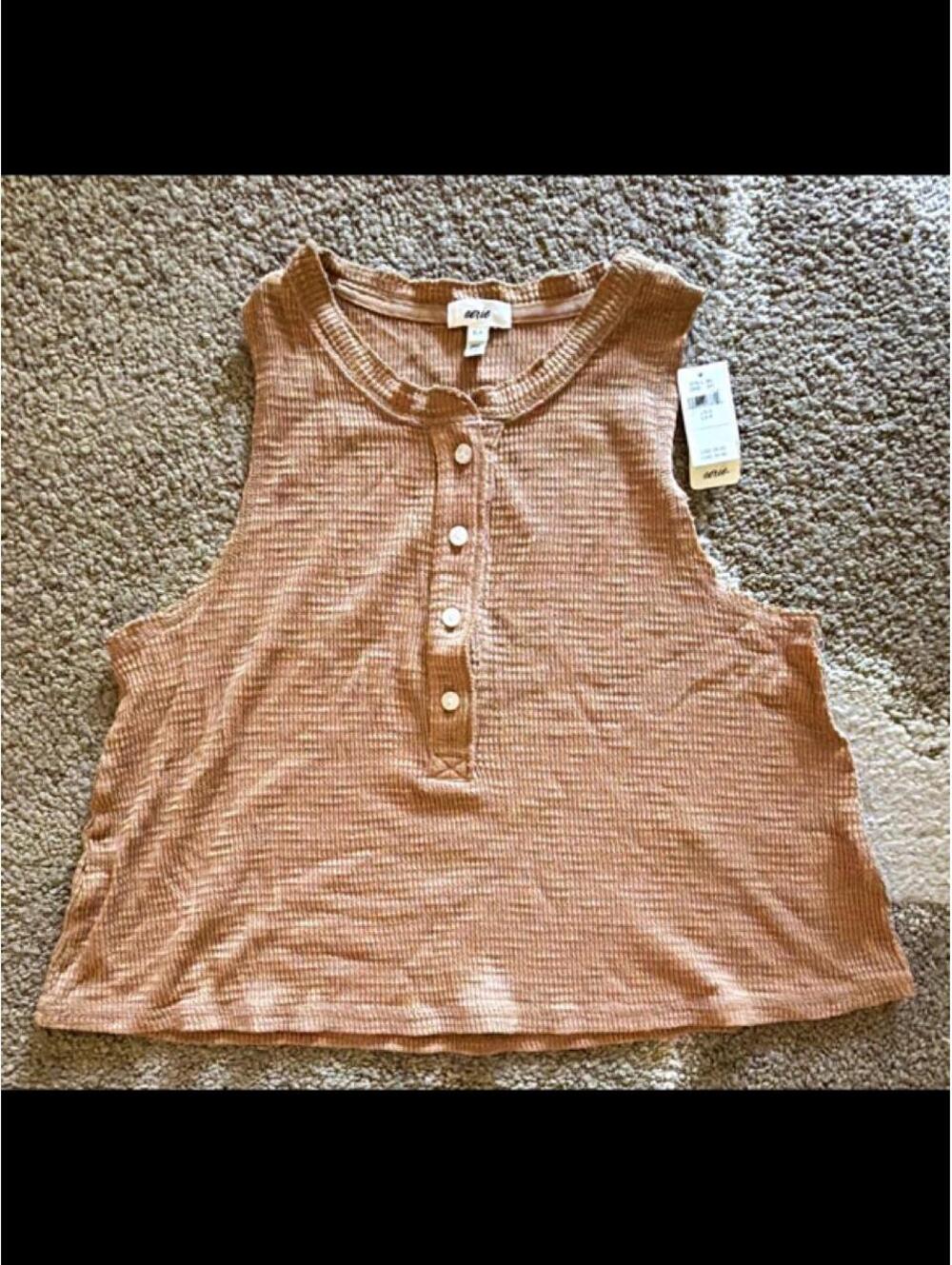 Aerie Women's Brown and Orange Vests-tanks-cami